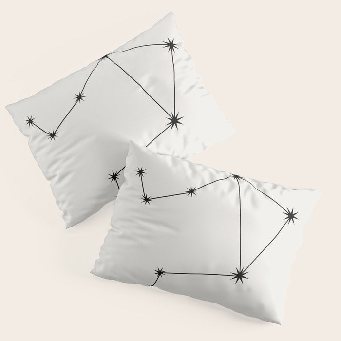 Libra Zodiac Star Constellation Line Art White Pillow Sham Gallery Image 1