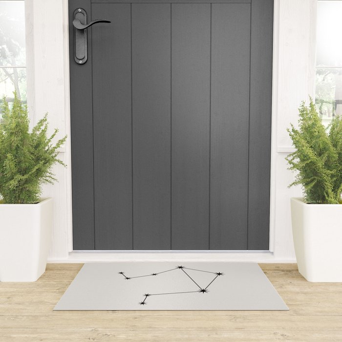 Libra Zodiac Star Constellation Line Art White Welcome Mat Gallery Image 3