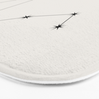 Libra Zodiac Star Constellation Line Art White Bath Mat Gallery Image 3