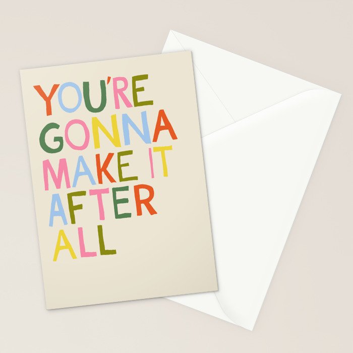 You're Gonna Make it After All - Inspirational Affirmation in Rainbow Colors Stationery Card Gallery Image 2