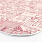 cafe buildings pink Bath Mat Gallery Image 3
