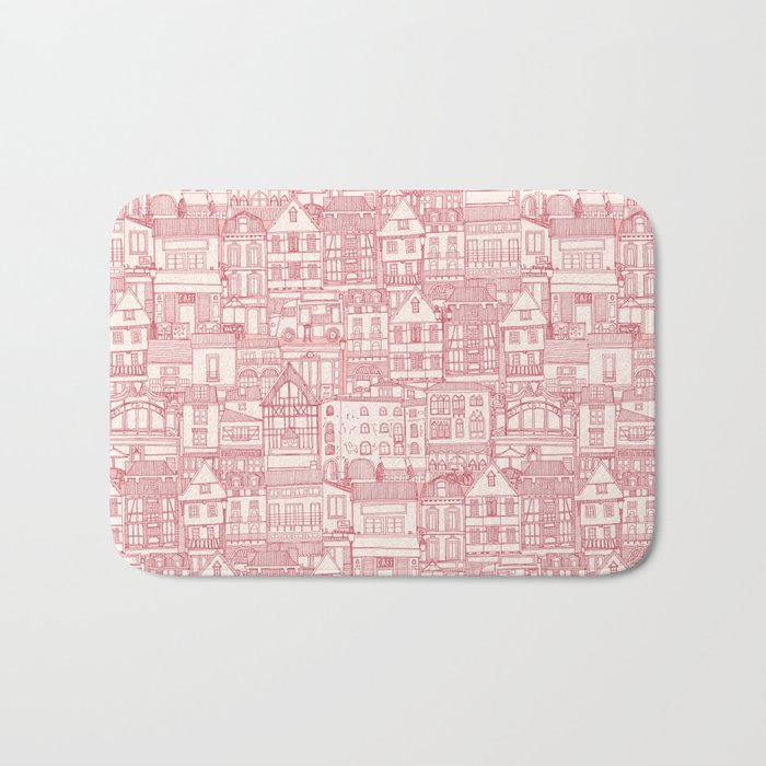 cafe buildings pink Bath Mat Gallery Image 1