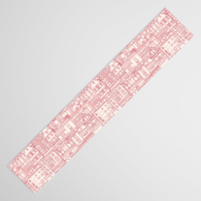 cafe buildings pink Table Runner Gallery Image 3