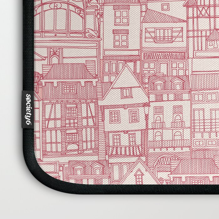 cafe buildings pink Laptop Sleeve Gallery Image 3