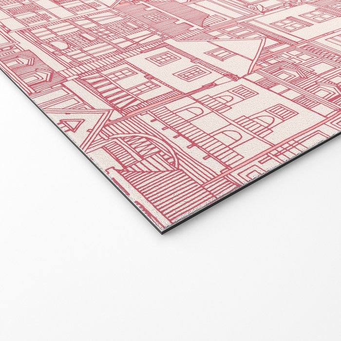 cafe buildings pink Welcome Mat Gallery Image 2