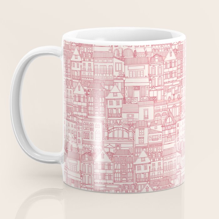 cafe buildings pink Coffee Mug Gallery Image 3