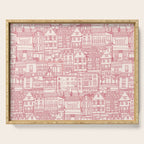 cafe buildings pink Serving Tray Gallery Image 1