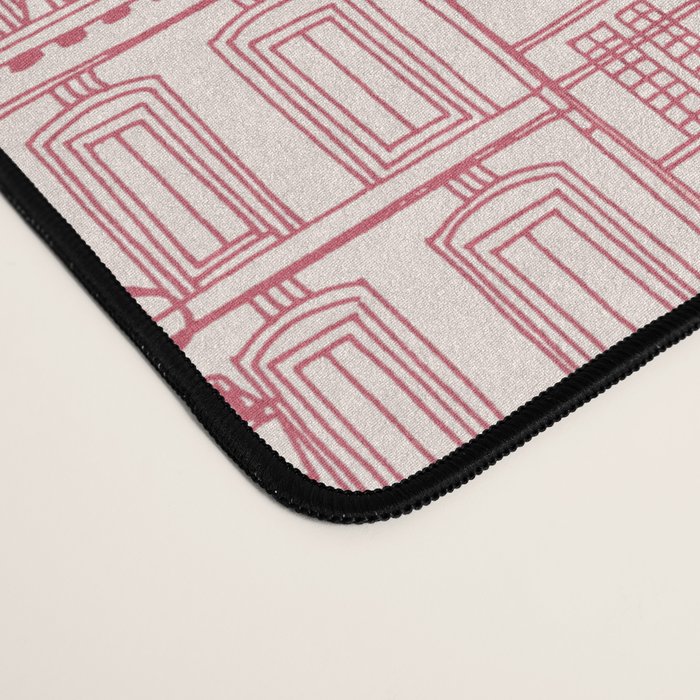 cafe buildings pink Desk Mat Gallery Image 4