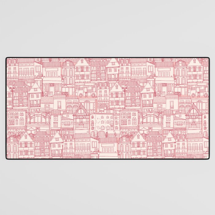 cafe buildings pink Desk Mat Gallery Image 3