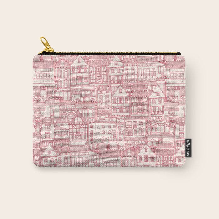 cafe buildings pink Carry All Pouch Gallery Image 1