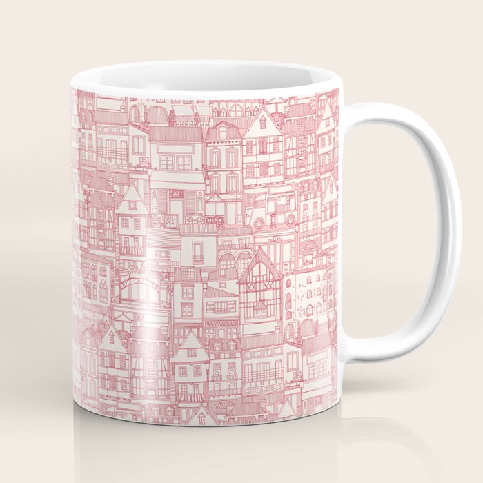 cafe buildings pink Coffee Mug Gallery Image 1
