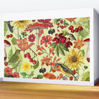 Autumns Delight Botanical Pattern With Birds On Green Wall Mural Gallery Image 2