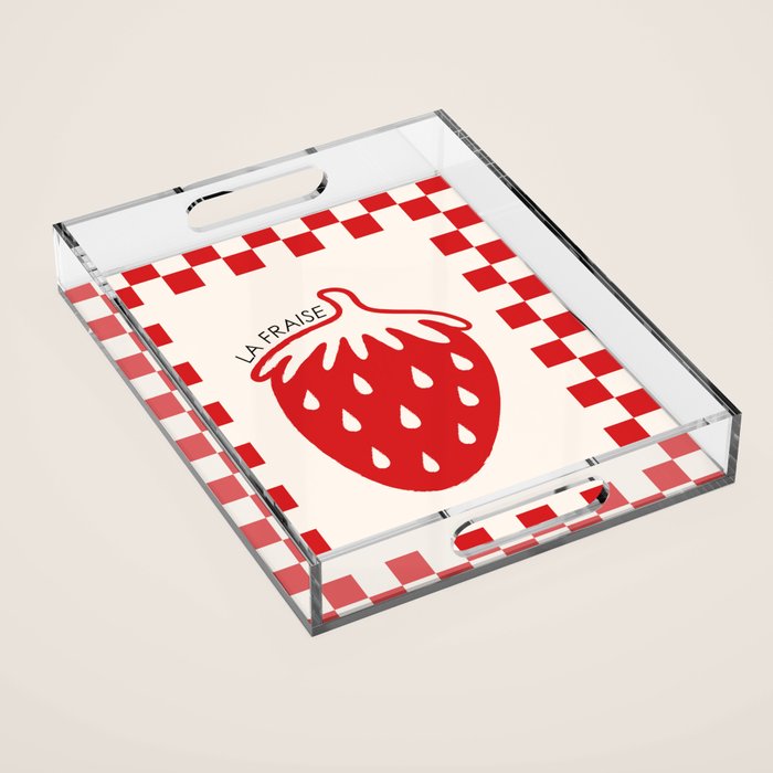 Fruit Series: Strawberry Acrylic Tray Gallery Image 1