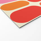 Midcentury Modern Retro Abstract Capsule Inspired Geometric Shapes in Minimalist Graphic 70s colors Welcome Mat Gallery Image 2
