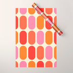 Midcentury Modern Retro Abstract Capsule Inspired Geometric Shapes in Minimalist Graphic 70s colors Wrapping Paper Gallery Image 1