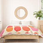 Midcentury Modern Retro Abstract Capsule Inspired Geometric Shapes in Minimalist Graphic 70s colors Duvet Cover Gallery Image 3