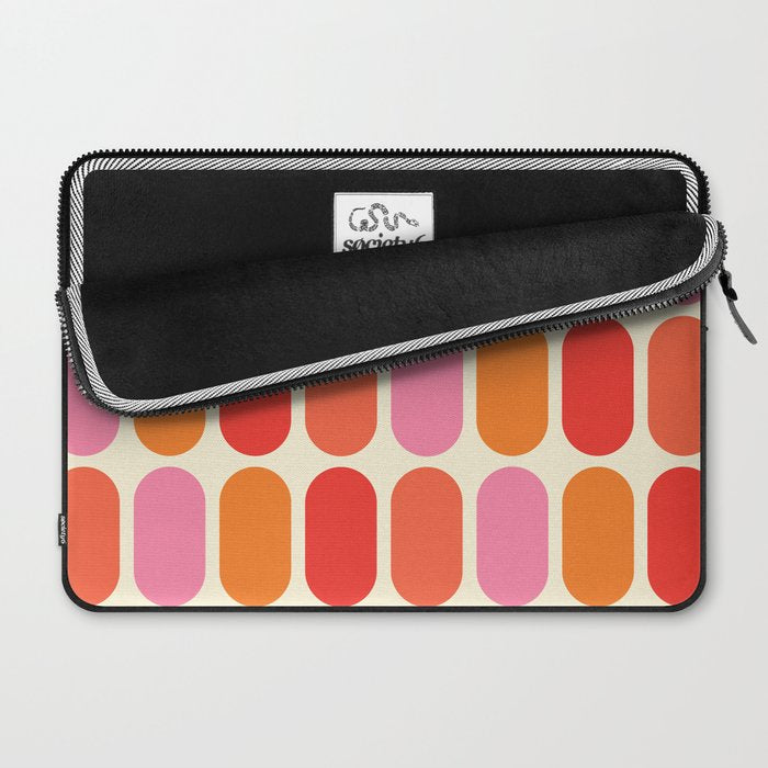 Midcentury Modern Retro Abstract Capsule Inspired Geometric Shapes in Minimalist Graphic 70s colors Laptop Sleeve Gallery Image 2