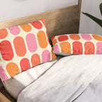 Midcentury Modern Retro Abstract Capsule Inspired Geometric Shapes in Minimalist Graphic 70s colors Pillow Sham Gallery Image 2