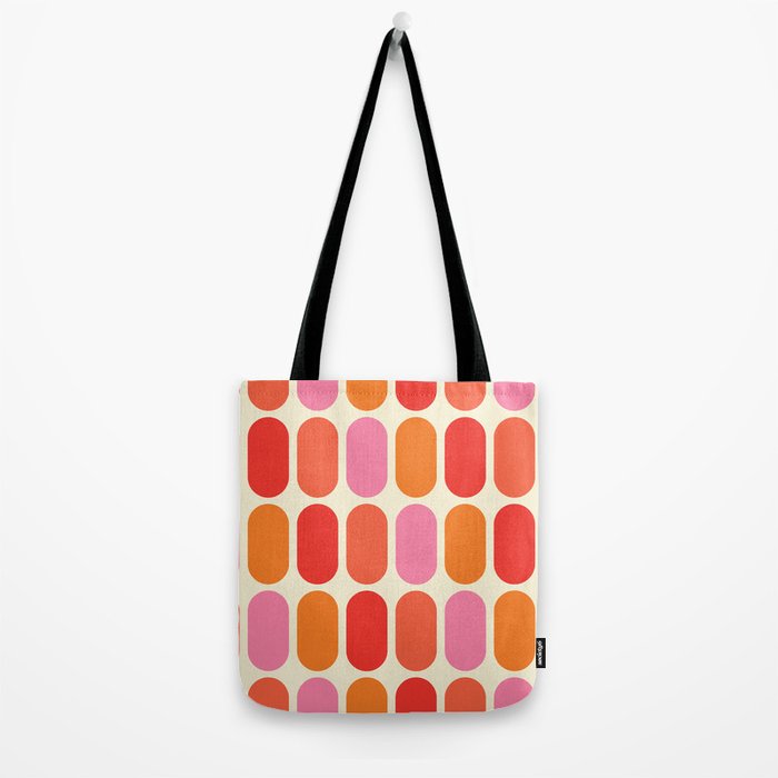 Midcentury Modern Retro Abstract Capsule Inspired Geometric Shapes in Minimalist Graphic 70s colors Tote Bag Gallery Image 2