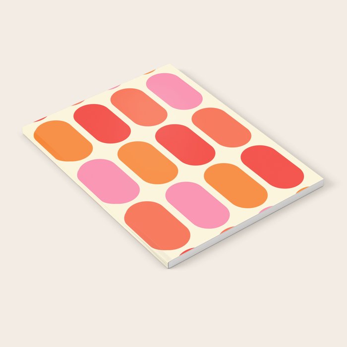 Midcentury Modern Retro Abstract Capsule Inspired Geometric Shapes in Minimalist Graphic 70s colors Notebook Gallery Image 1