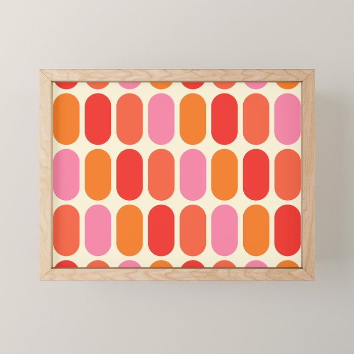 Midcentury Modern Retro Abstract Capsule Inspired Geometric Shapes in Minimalist Graphic 70s colors Mini Art Print Gallery Image 1