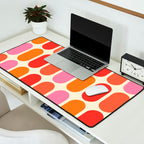 Midcentury Modern Retro Abstract Capsule Inspired Geometric Shapes in Minimalist Graphic 70s colors Desk Mat Gallery Image 2