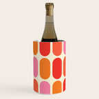 Midcentury Modern Retro Abstract Capsule Inspired Geometric Shapes in Minimalist Graphic 70s colors Wine Chiller Gallery Image 2