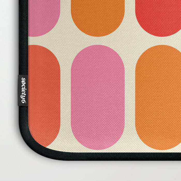 Midcentury Modern Retro Abstract Capsule Inspired Geometric Shapes in Minimalist Graphic 70s colors Laptop Sleeve Gallery Image 3