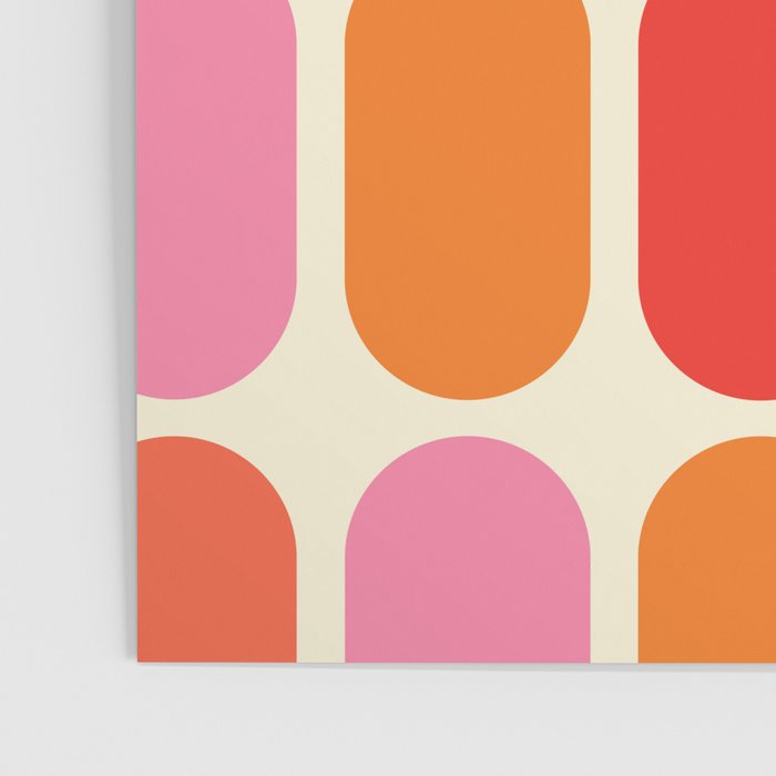 Midcentury Modern Retro Abstract Capsule Inspired Geometric Shapes in Minimalist Graphic 70s colors Poster Gallery Image 3