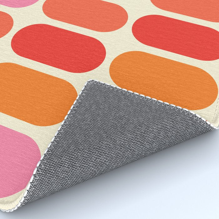 Midcentury Modern Retro Abstract Capsule Inspired Geometric Shapes in Minimalist Graphic 70s colors Rug Gallery Image 4