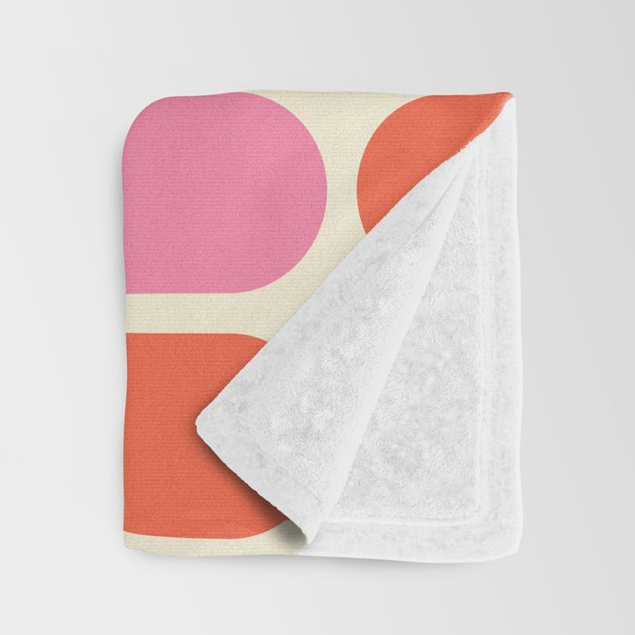 Midcentury Modern Retro Abstract Capsule Inspired Geometric Shapes in Minimalist Graphic 70s colors Throw Blanket Gallery Image 3