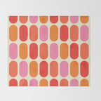 Midcentury Modern Retro Abstract Capsule Inspired Geometric Shapes in Minimalist Graphic 70s colors Throw Blanket Gallery Image 2