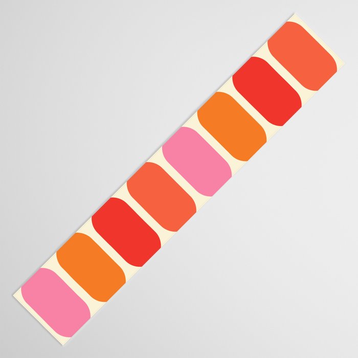 Midcentury Modern Retro Abstract Capsule Inspired Geometric Shapes in Minimalist Graphic 70s colors Table Runner Gallery Image 3