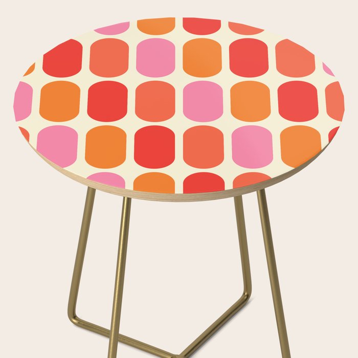 Midcentury Modern Retro Abstract Capsule Inspired Geometric Shapes in Minimalist Graphic 70s colors Side Table Gallery Image 2