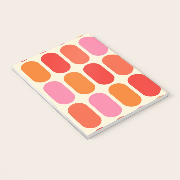 Midcentury Modern Retro Abstract Capsule Inspired Geometric Shapes in Minimalist Graphic 70s colors Notebook Gallery Image 3