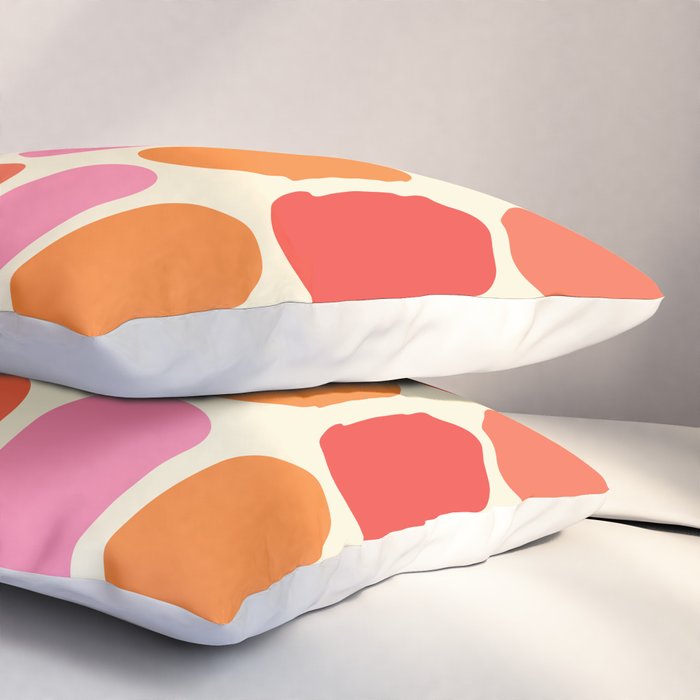 Midcentury Modern Retro Abstract Capsule Inspired Geometric Shapes in Minimalist Graphic 70s colors Pillow Sham Gallery Image 3