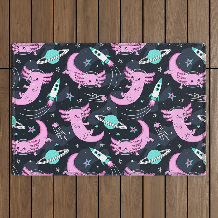 Space Axolotls Outdoor Rug Gallery Image 1
