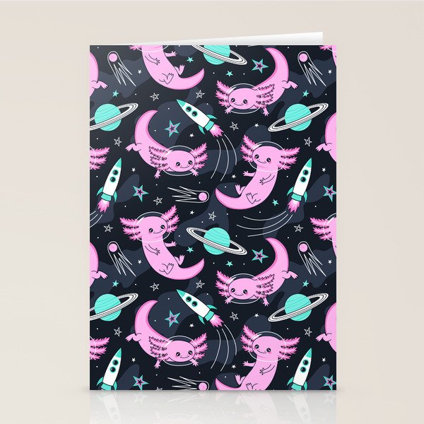 Space Axolotls Stationery Card Gallery Image 1