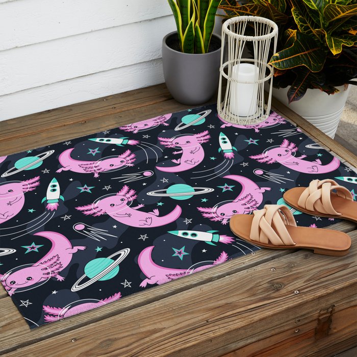 Space Axolotls Outdoor Rug Gallery Image 2