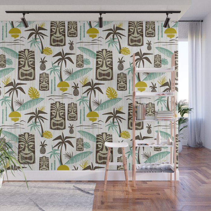 Island Tiki - White Wall Mural Gallery Image 1