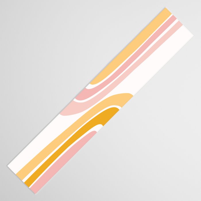 Abstract Shapes 37 in Mustard Yellow and Pale Pink Table Runner Gallery Image 3