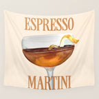 Espresso Martini: Retro Classic Cocktail 04 Wall Tapestry Gallery Image 4