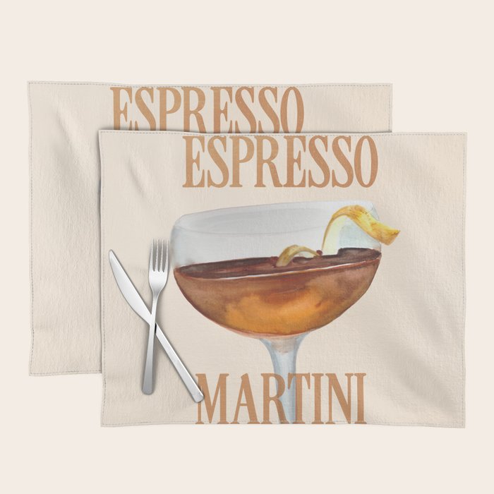 Espresso Martini: Retro Classic Cocktail 04 Placemat Gallery Image 1