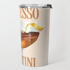 Espresso Martini: Retro Classic Cocktail 04 Travel Mug Gallery Image 2