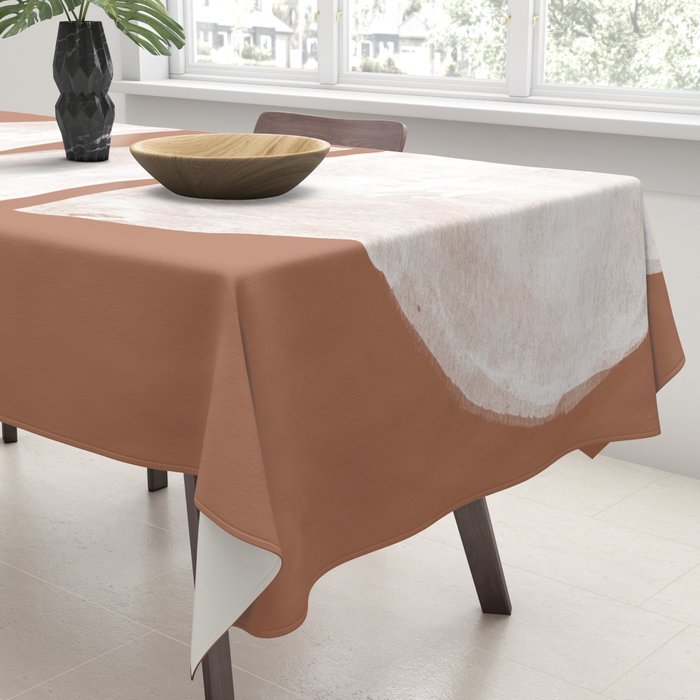 Abstract Terracotta  Tablecloth Gallery Image 3