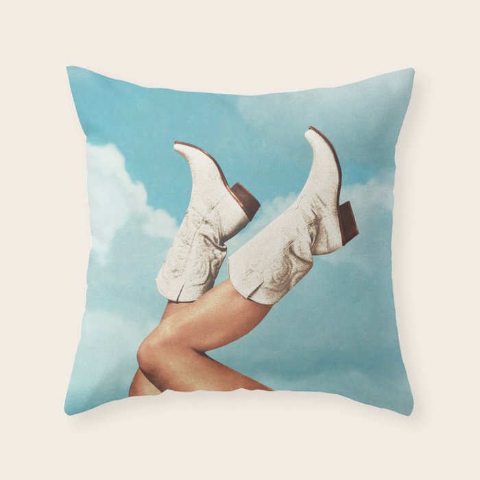 These Boots - Blue Sky Throw Pillow Gallery Image 1