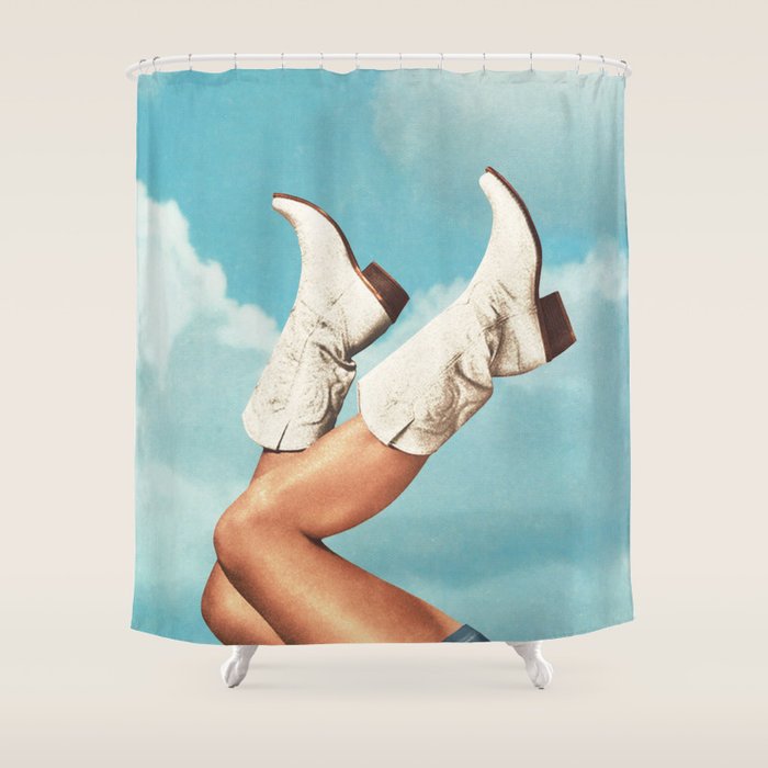 These Boots - Blue Sky Shower Curtain Gallery Image 1