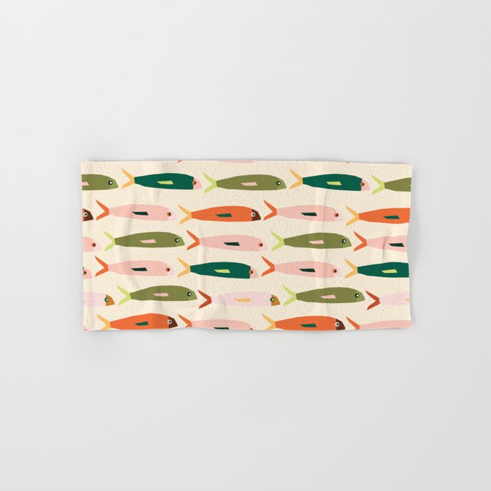 Vintage colorful sardines  Bath Towel Gallery Image 1
