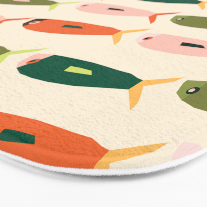 Vintage colorful sardines  Bath Mat Gallery Image 3