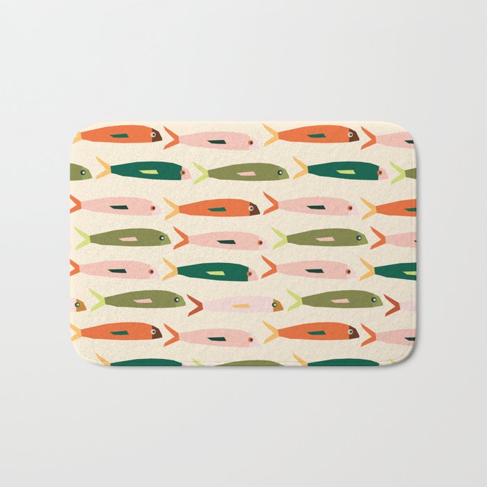 Vintage colorful sardines  Bath Mat Gallery Image 1